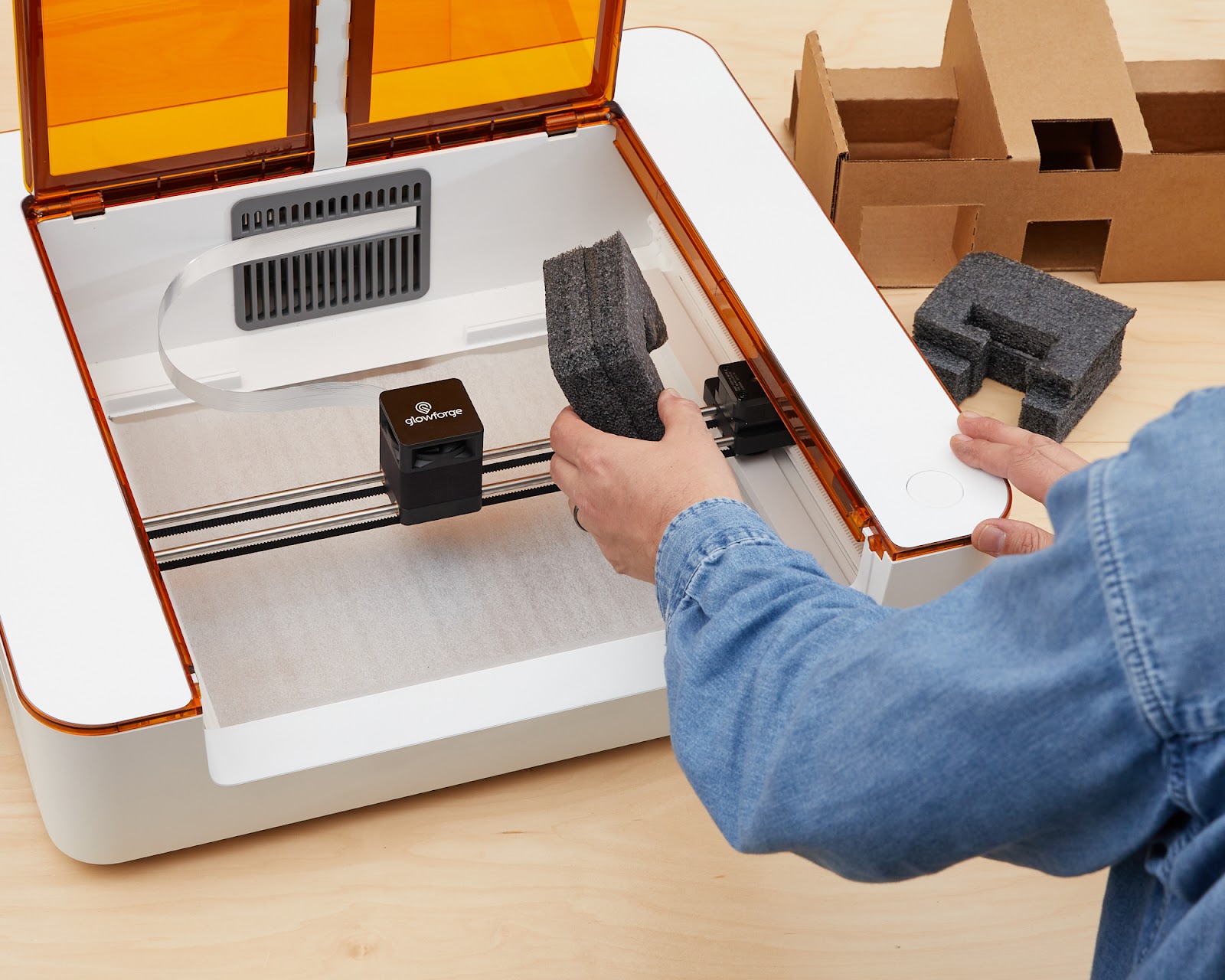 Action shot; a foam piece being removed from the side rail.jpg