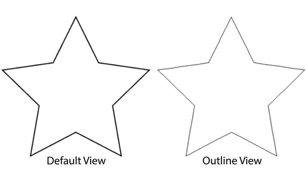 Screenshot of a star drawn in Adobe Illustrator