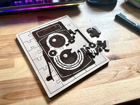 A lasercut wooden puzzle