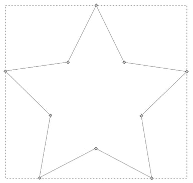 Screenshot of a star drawn in Inkscape