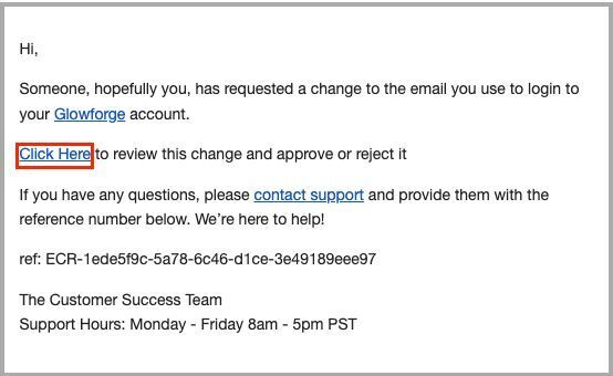 confirmation email sent to original email account