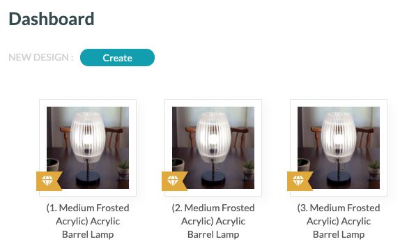 Screenshot from Glowforge catalog of design with multiple prints in a series