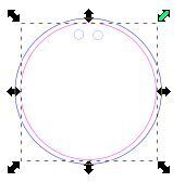 Screenshot of resizing a circle in Inkscape