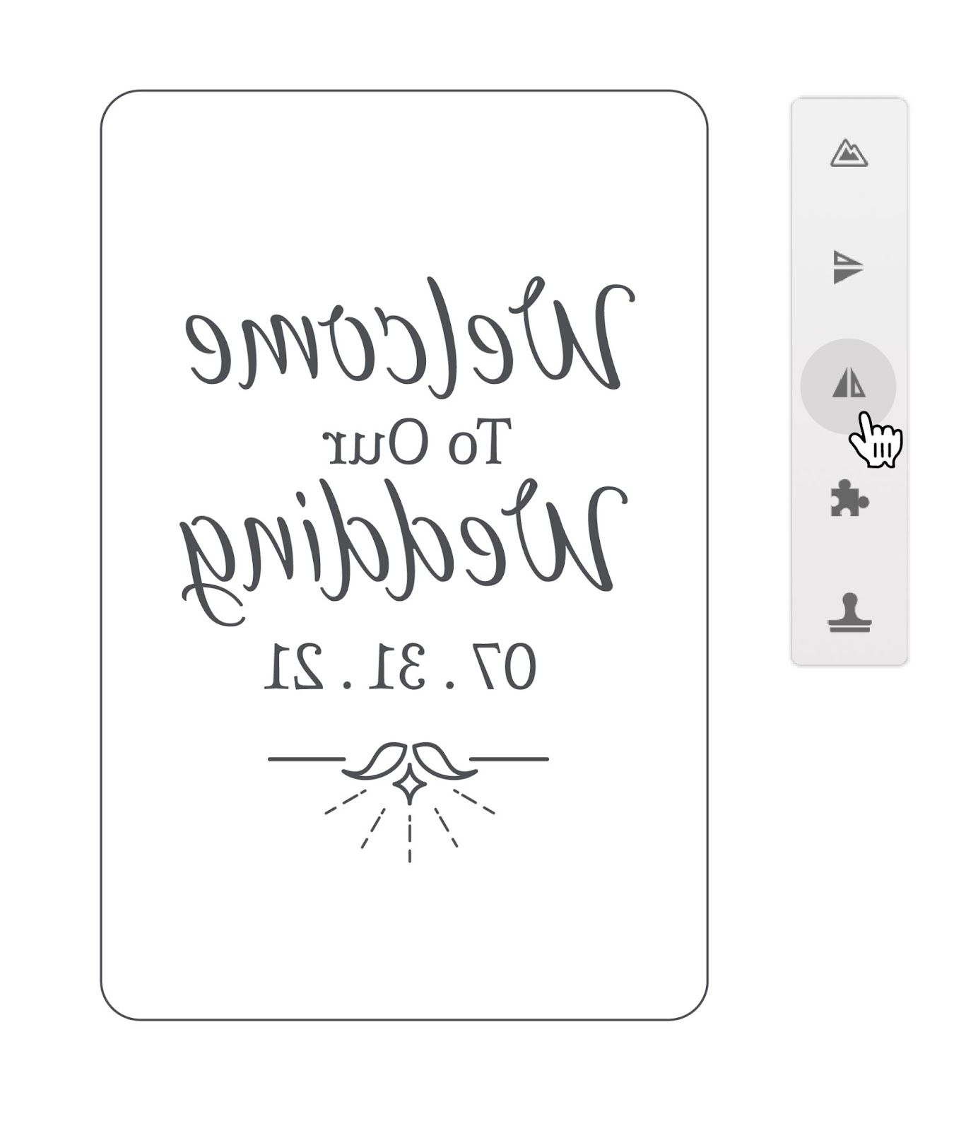 A screenshot of using the mirror tool in the Glowforge App