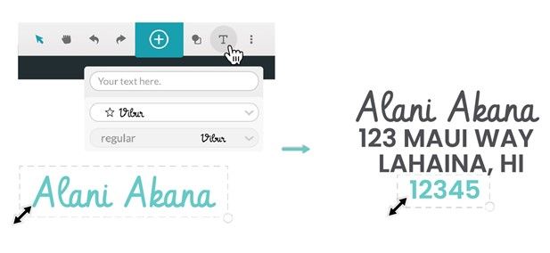 Screenshot of the text tool in use in the Glowforge App