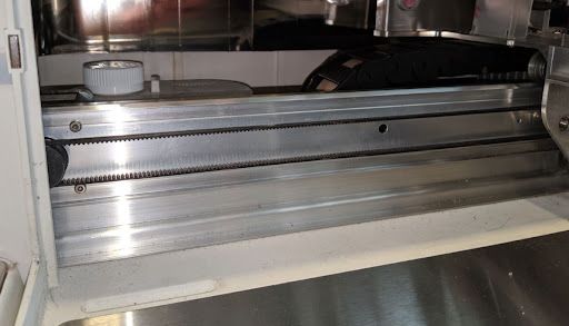 The left side rail in the Glowforge