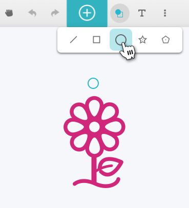 Screenshot of the circle tool in the Glowforge App